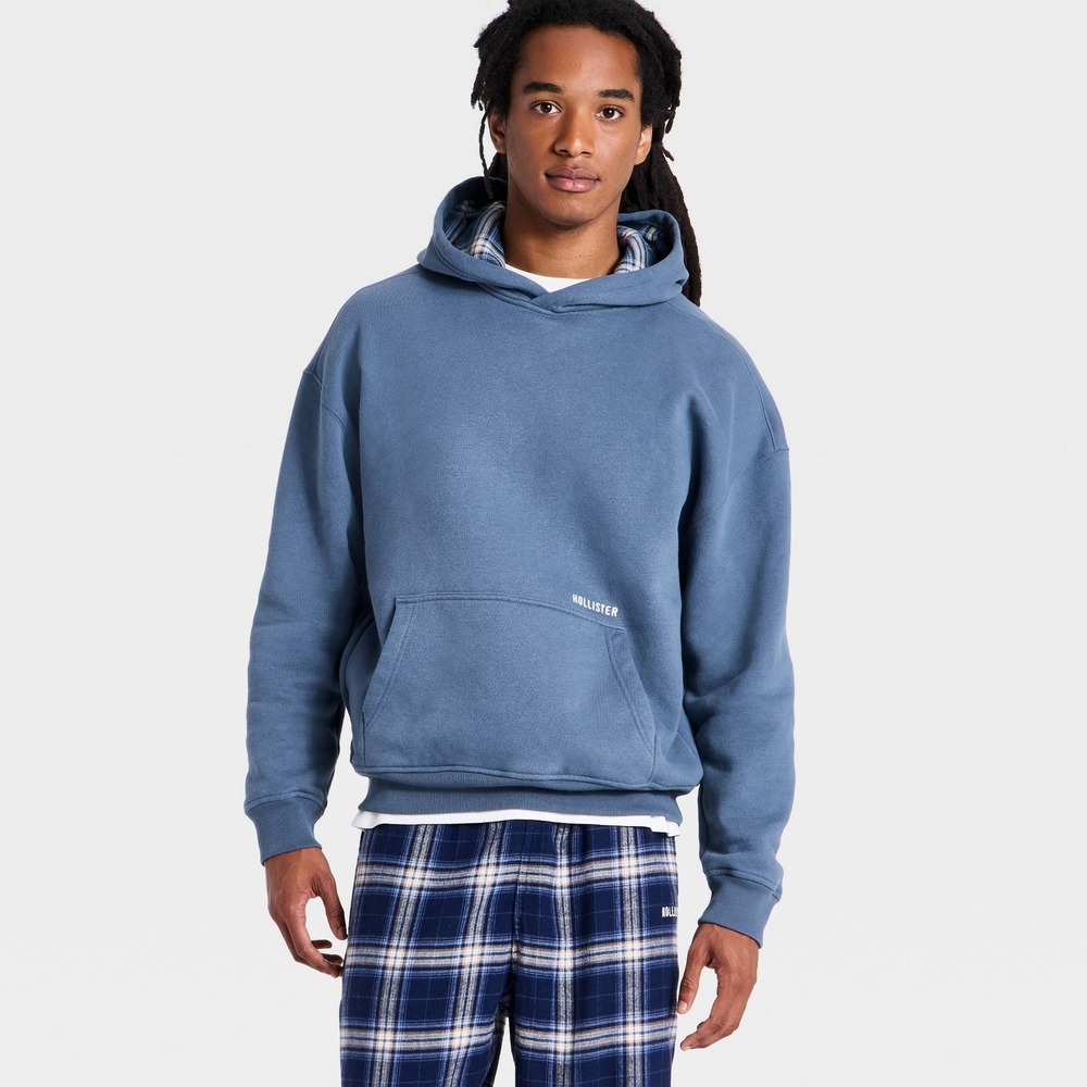 Men Fleece Hoodie Blue XL Extra Large The Hollister Collection Target Sweatshirt